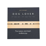 Bratara cod Morse "DOG LOVER" - Argint